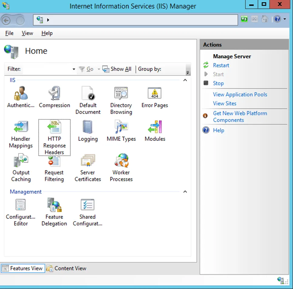 Plaatje CSP instellen in IIS