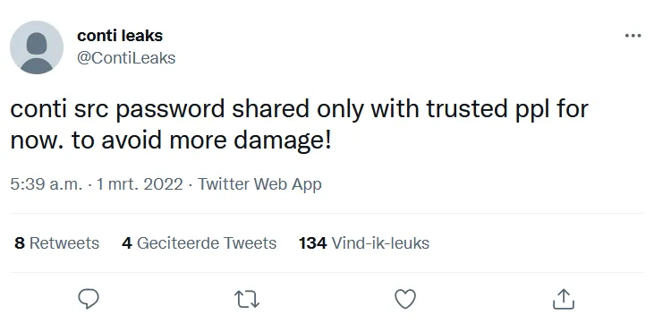 Twitterbericht 2 Contileaks