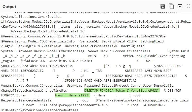 Base64 decoded output