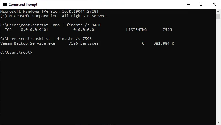 Netstat port 9401