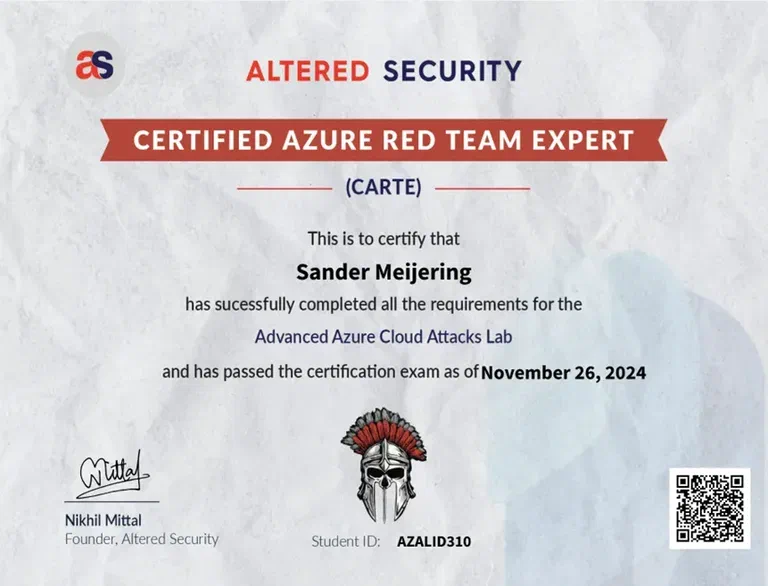 Review from the CARTE from Altered Security