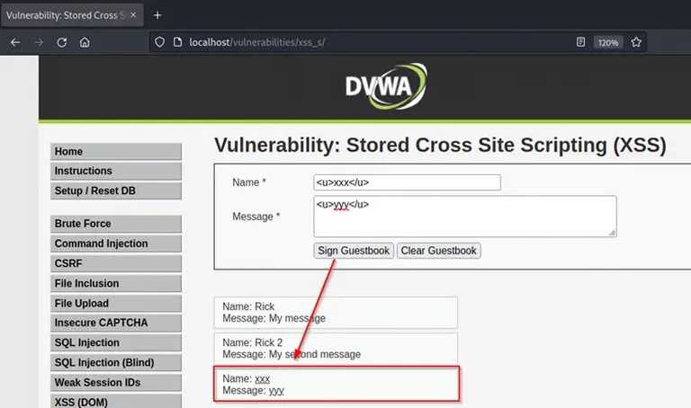 First sXSS example