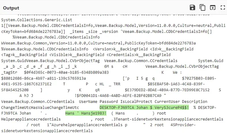 Base64 decoded output