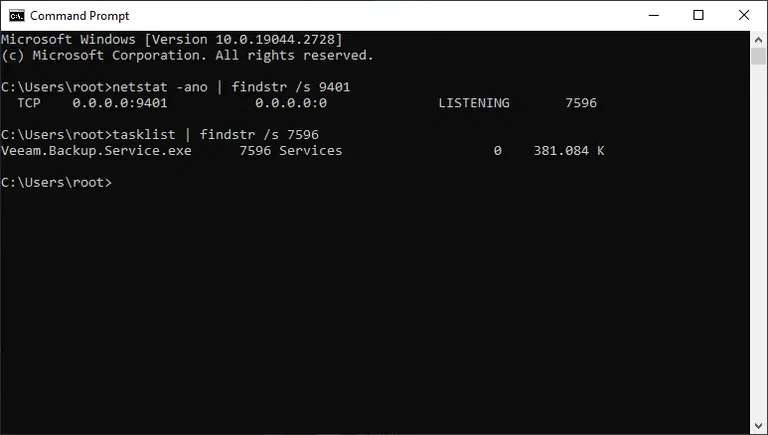 Netstat port 9401