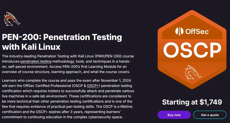 OSCP certificaat inclusief kosten