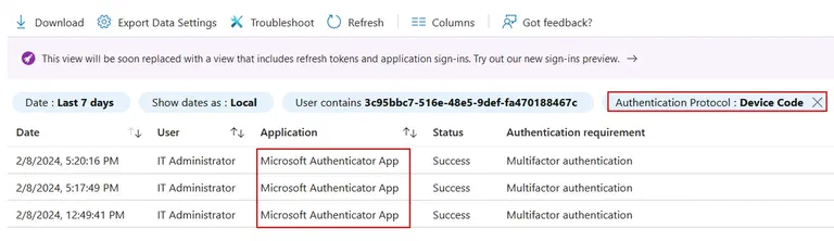 First Device Code Phishing Azure Picture